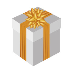 gift box present with golden ribbon