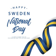 Happy Sweden National Day Vector Template Design Illustration