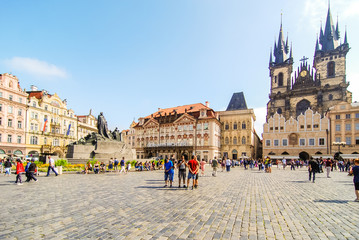 Fototapeta na wymiar Old Town Square and Church of Our Lady before Tyn in Prague