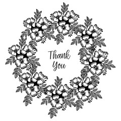 Thank you card on floral background