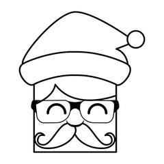 christmas card with santa claus face