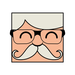 christmas card with santa claus face