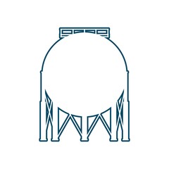 Energy and Power icon. Energy generation and heavy industry. Gas storage tank. Minimal abstract icon in thin line style.