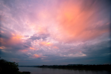 Fototapeta na wymiar Sunset twilight landscape background.