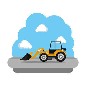 construction bulldozer vehicle icon