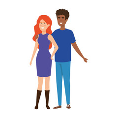 Fototapeta premium couple avatar characters icons