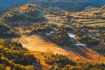 渋峠から望む秋の芳ヶ平湿原