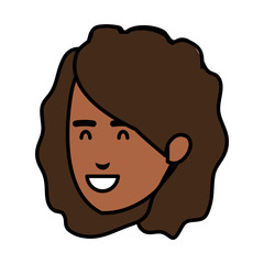 beautiful and young black woman head