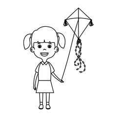 little girl flying kite