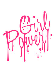 graffiti tropfen farbe spray stempel girl power text spruch cool weiblich frau mädchen stark erfolgreich boss chef logo design heldin
