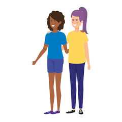 Fototapeta premium couple girls avatars characters