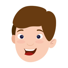 cute little boy head character
