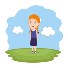 beautiful little girl playing on the park