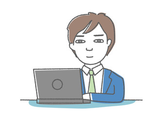 パソコンで仕事をする男性