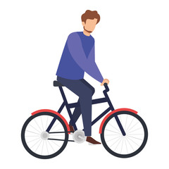 young man in bicycle avatar character