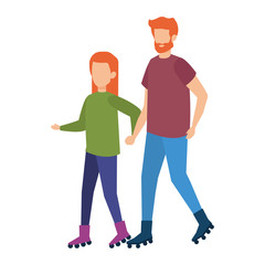 couple in skates characters