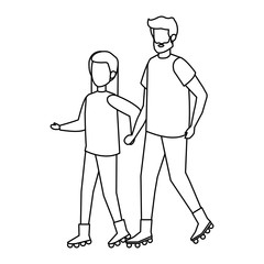 couple in skates characters