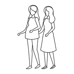 couple girls avatars characters