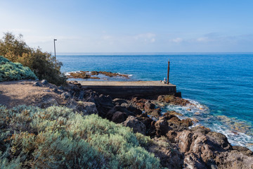 Coastline in the small fishing village of Alcala.  Tenerife. Canary Islands..Spain