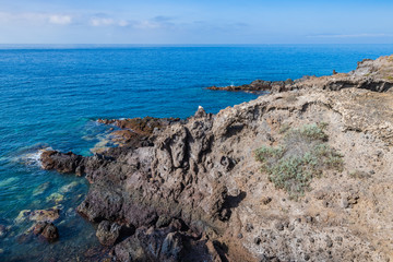 Fototapeta na wymiar Coastline in the small fishing village of Alcala. Tenerife. Canary Islands..Spain