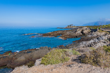 Coastline in the small fishing village of Alcala.  Tenerife. Canary Islands..Spain