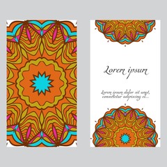 Vintage Invitation or wedding card. Vector illustatration. The front and rear side