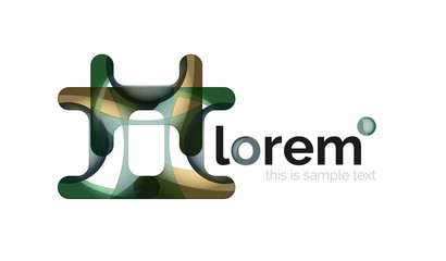 Abstract geometric design logo made of flowing elements