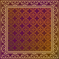 Decorative ornament with geometric decoration. symmetric pattern . For print Bandanna, shawl, tablecloth, fabric fashion, scarf, design