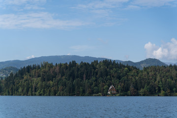 lake Bled in the mountains