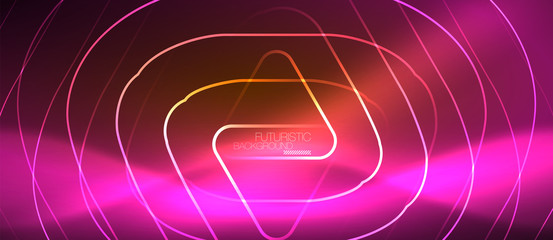 Color shiny neon lights background with abstract lines