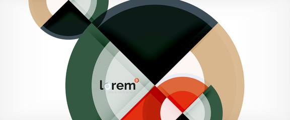 Obraz premium Modern geometric circles abstract background, colorful round shapes with shadow effects