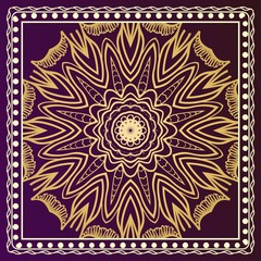 Template Print for Fabric. Pattern of floral geometric ornament with Border. illustration. Seamless. For Print Bandana, Shawl, Carpet