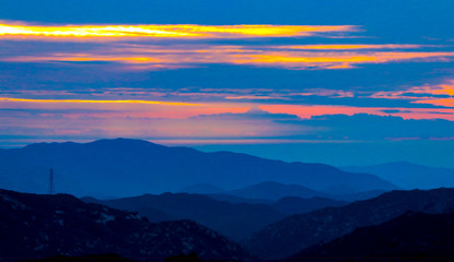 Blue Hour Sunset In The Mountains