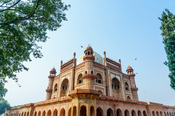 Fototapeta na wymiar External side view of Humayun's tomb in Delhi