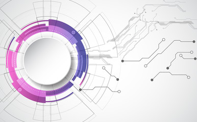 Abstract technological background concept with various technology elements. illustration Vector