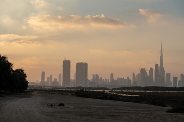 Dubai skyline from Ras Al Khor, United Arab Emirates