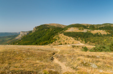 Obraz premium The view from the mount Demerdzhi mountain road, the landscape of the Crimea