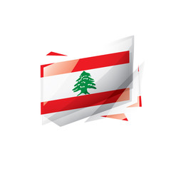 Lebanese flag, vector illustration on a white background