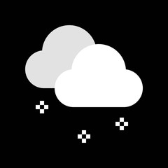 Snow fall and clouds, Merry Christmas icon set, flat design