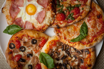 As far as types of pizza, lying on one plate