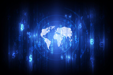 Money transfer. Global Currency. Stock Exchange. Stock vector illustration.