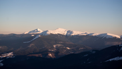 mountains in winter