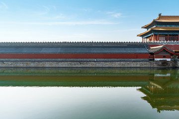 Scenery of the Imperial Palace corner tower in Beijing