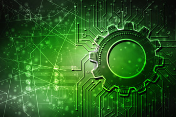 2D rendering illustration.  gears on a white background
