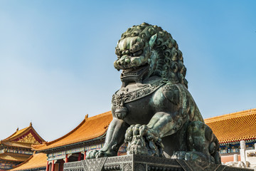 Fototapeta na wymiar Forbidden City Lions