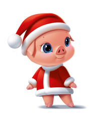 Cartoon character funny little pig