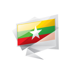 Myanmar flag, vector illustration on a white background