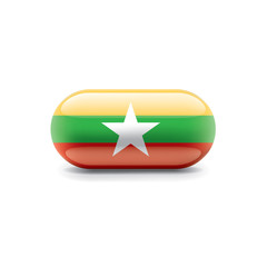 Myanmar flag, vector illustration on a white background
