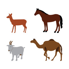Vector set of animals on white background