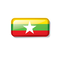 Myanmar flag, vector illustration on a white background